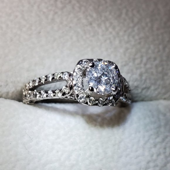 14K white gold diamond ring - Picture 6 of 11